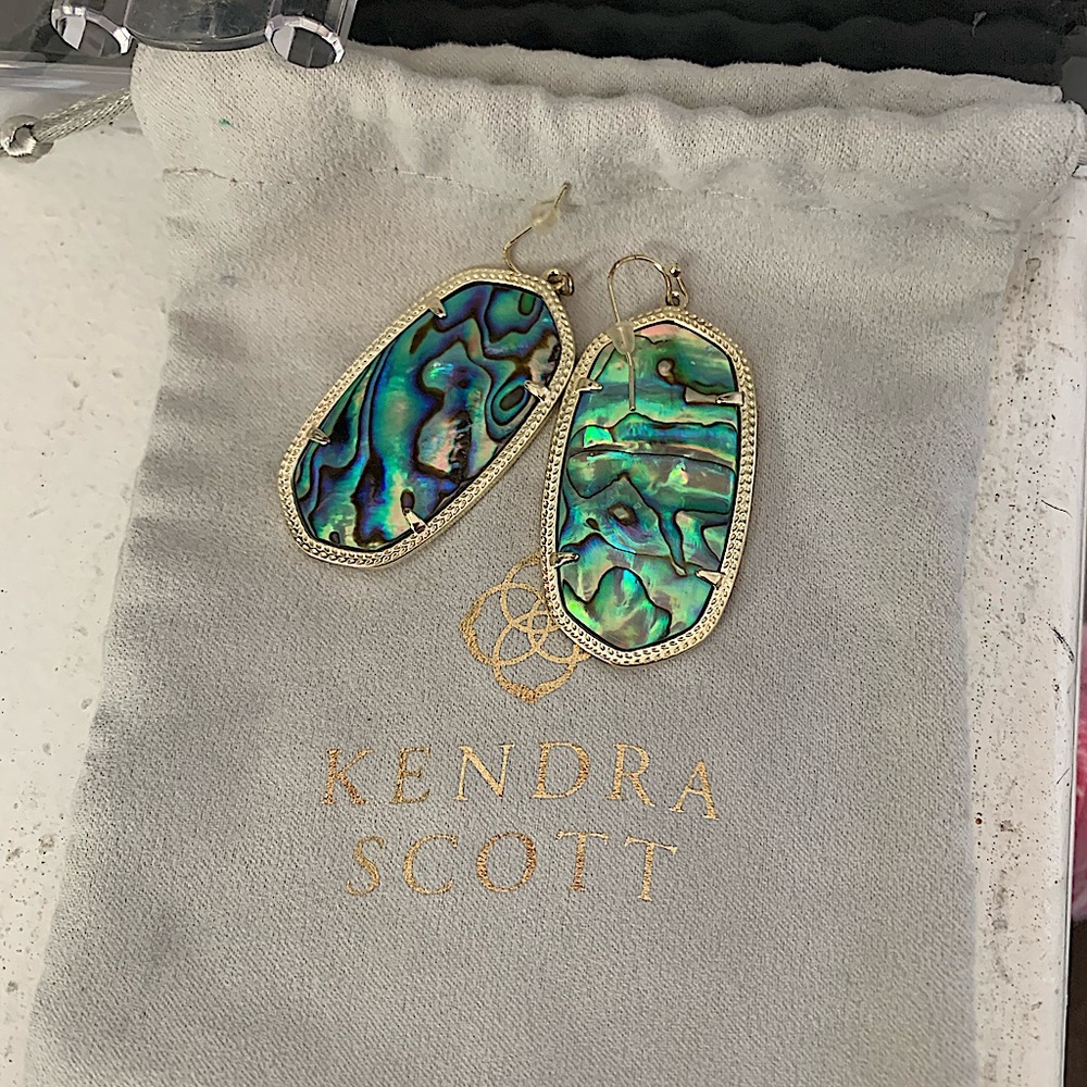 EUC Danielle Gold Abalone Earrings